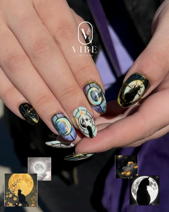 Black cat energy only ðŸˆâ€â¬›âœ¨

Book your appointment today . Let our expert bring your nail vision to lifeâœ¨
â€”â€”
VIBE NAIL BAR YYC
ðŸ“ 5751 Signal Hill Centre SW, Calgary, AB T3H 3P8
ðŸ“ž(403) 719-6899 
ðŸŒvibenailbaryyc.com 

#catnails #blackcatenergy #yycnails #yycnailtech #nailartyyc