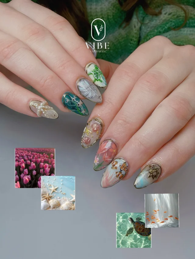 Tiny ocean treasures at your fingertips ðŸ¢ðŸŒº

Book your appointment today . Let our expert bring your nail vision to lifeâœ¨
â€”â€”
VIBE NAIL BAR YYC
ðŸ“ 5751 Signal Hill Centre SW, Calgary, AB T3H 3P8
ðŸ“ž(403) 719-6899 
ðŸŒvibenailbaryyc.com 

#yycnails #calgarynails #vacationnails #oceaninspirednails #nailartdesign