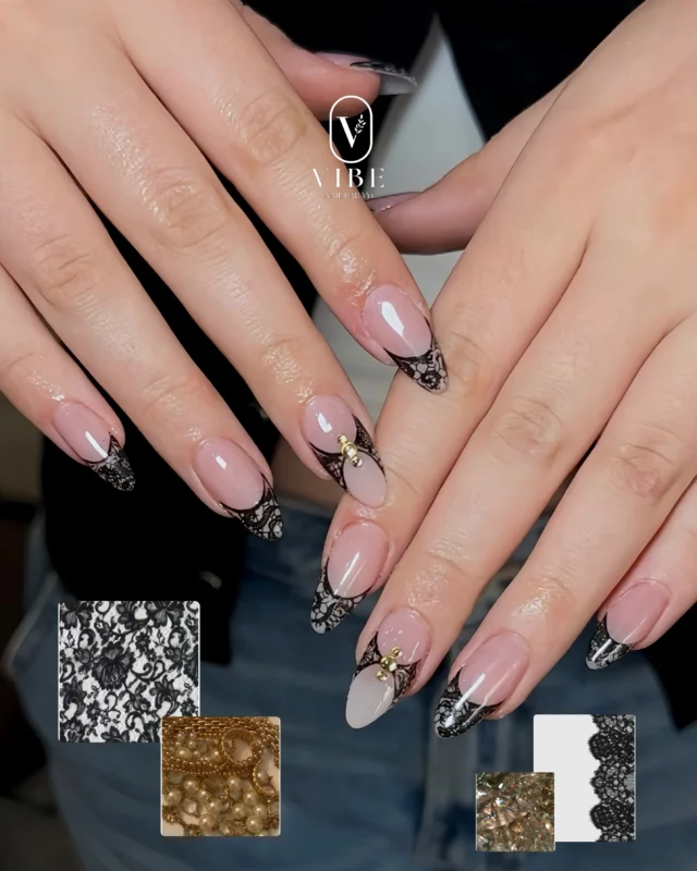 Lace tips are having their moment right now ðŸ–¤âœ¨
Book your appointment today . Let our expert bring your nail vision to lifeâœ¨
â€”â€”
VIBE NAIL BAR YYC
ðŸ“ 5751 Signal Hill Centre SW, Calgary, AB T3H 3P8
ðŸ“ž(403) 719-6899 
ðŸŒvibenailbaryyc.com 

#yycnails #calgarynails #trendynails #frenchtips #lacenails